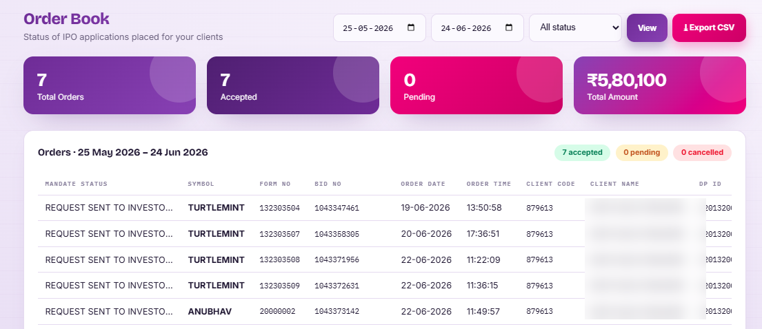 Order Book